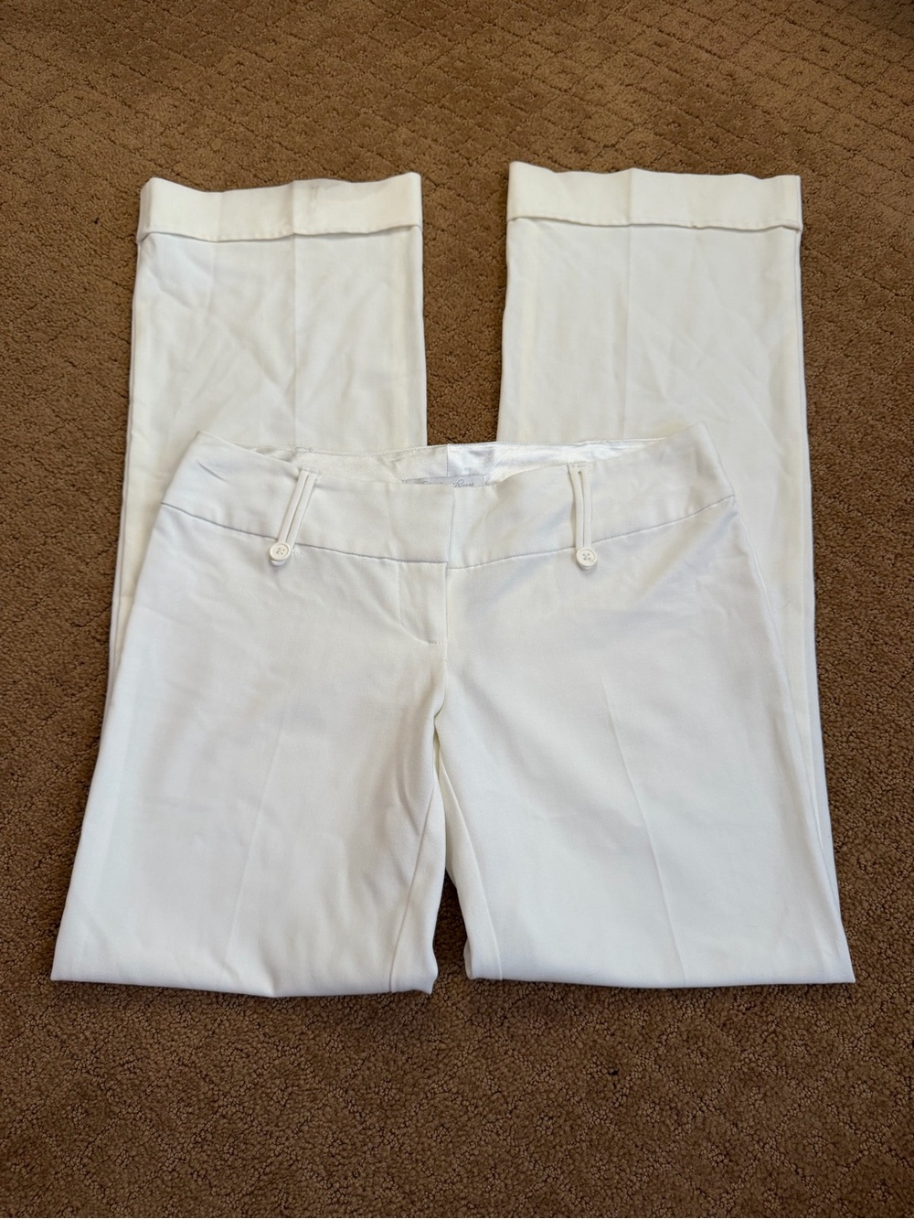 Charlotte Russe Mid Rise Wide Leg White Trouser Dress Pants Women’s Size 3